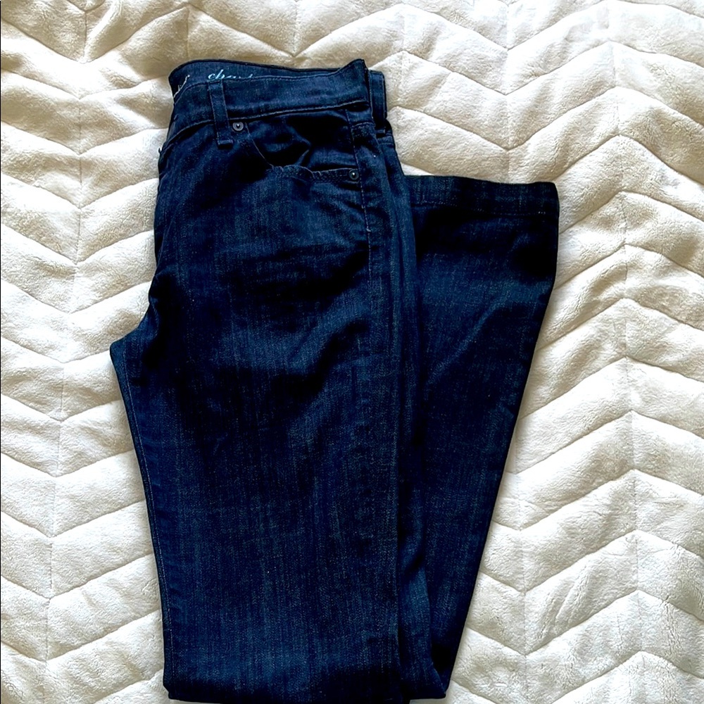 7 For All Mankind Indigo Denim Jeans/ Lowrise Flare